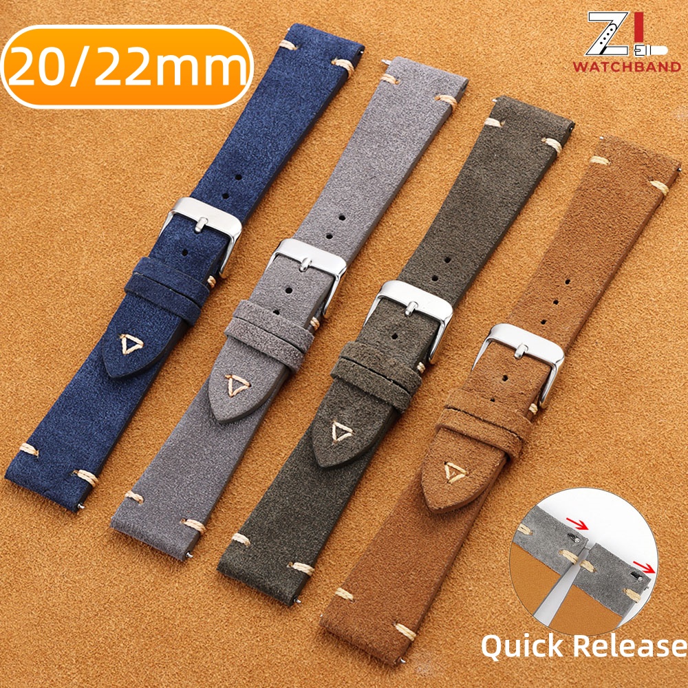 Suede Strap Watch - Premium Grade Quick Release Suede Leather