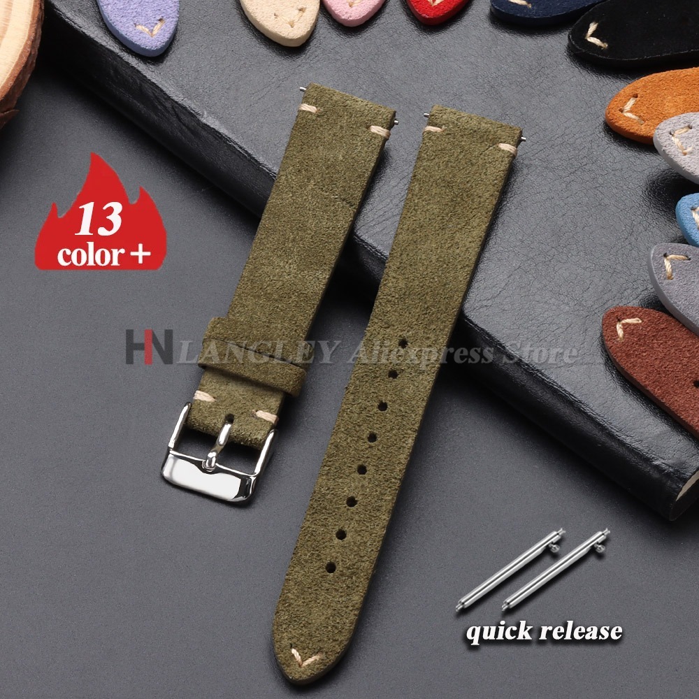 Suede Strap Watch - Quick Release Soft Suede Watch Strap