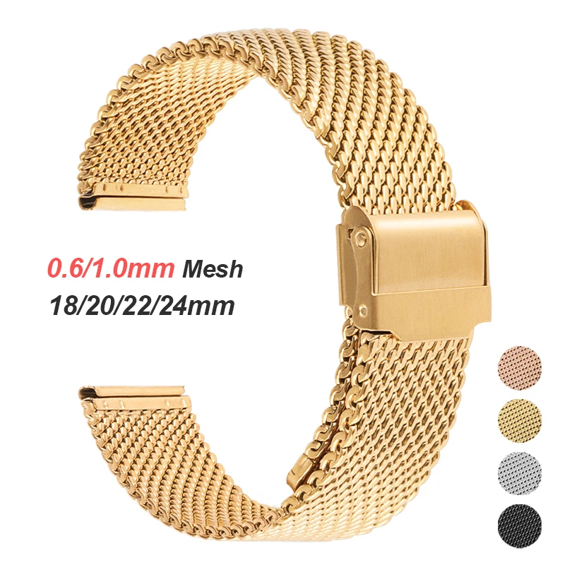 0.6mm 1.0mm Milanese Mesh Stra - مراجعة Mesh Strap Metal وسعره