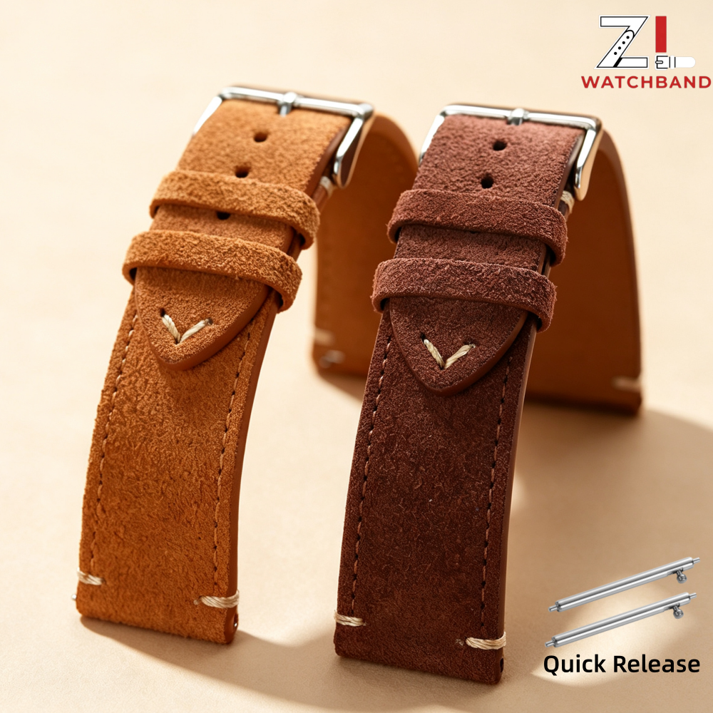 Suede Genuine Leather Watch St - مراجعة Suede Strap Watch وسعره