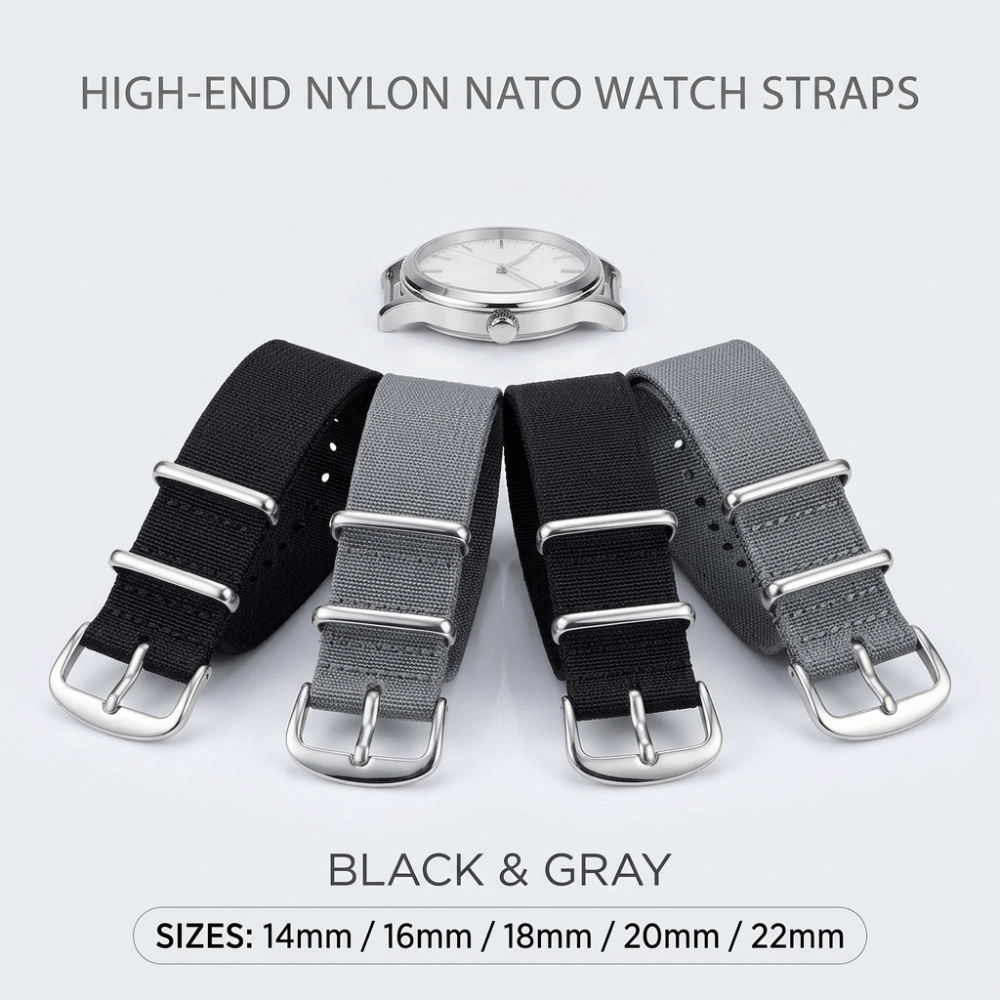14/16/18/20/22mm NATO Watch Ba - مراجعة Nato Strap Nylon وسعره
