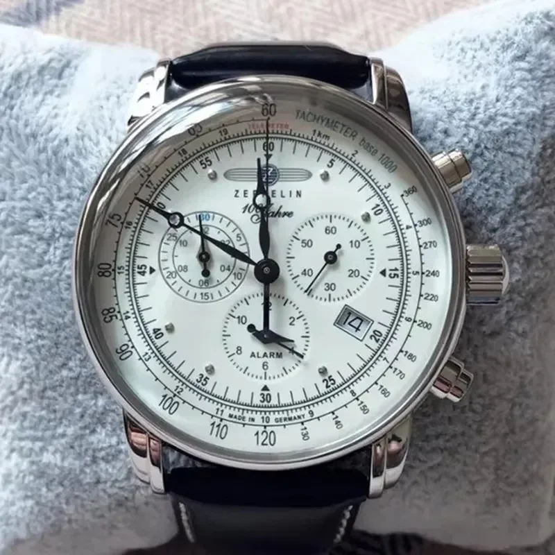 Zeppelin Airship Automatic Dat - مراجعة Leather Watch Band Men وسعره