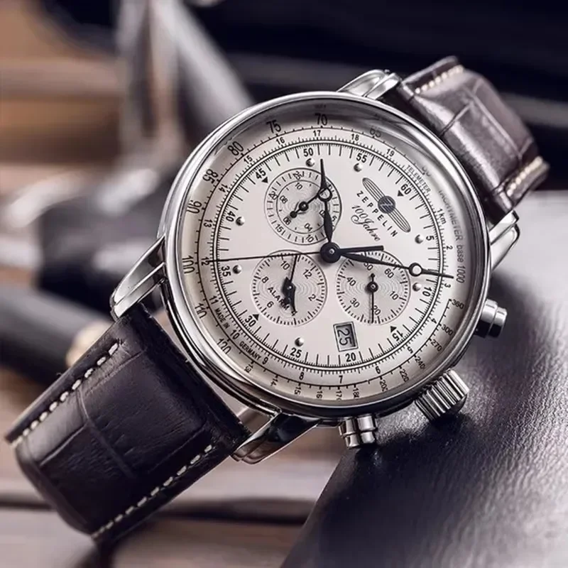 Zeppelin Airship Automatic Dat - مراجعة Leather Watch Band Men وسعره