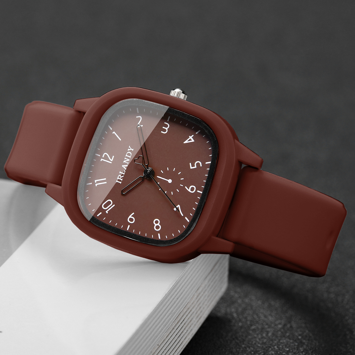 2PCS/Set Fashion Square Arabic - مراجعة Silicone Band Women وسعره