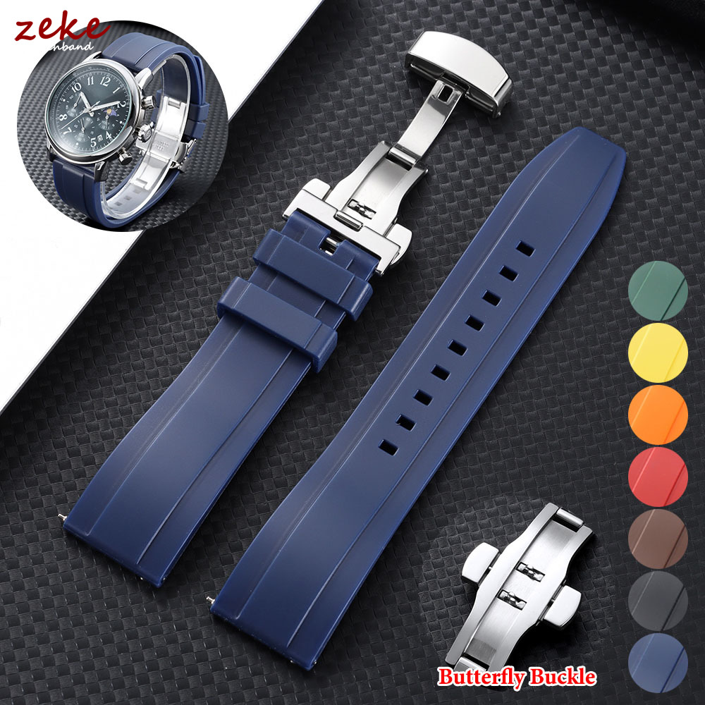 20mm 22mm Rubber Strap for Ome - مراجعة Butterfly Clasp Deployant وسعره
