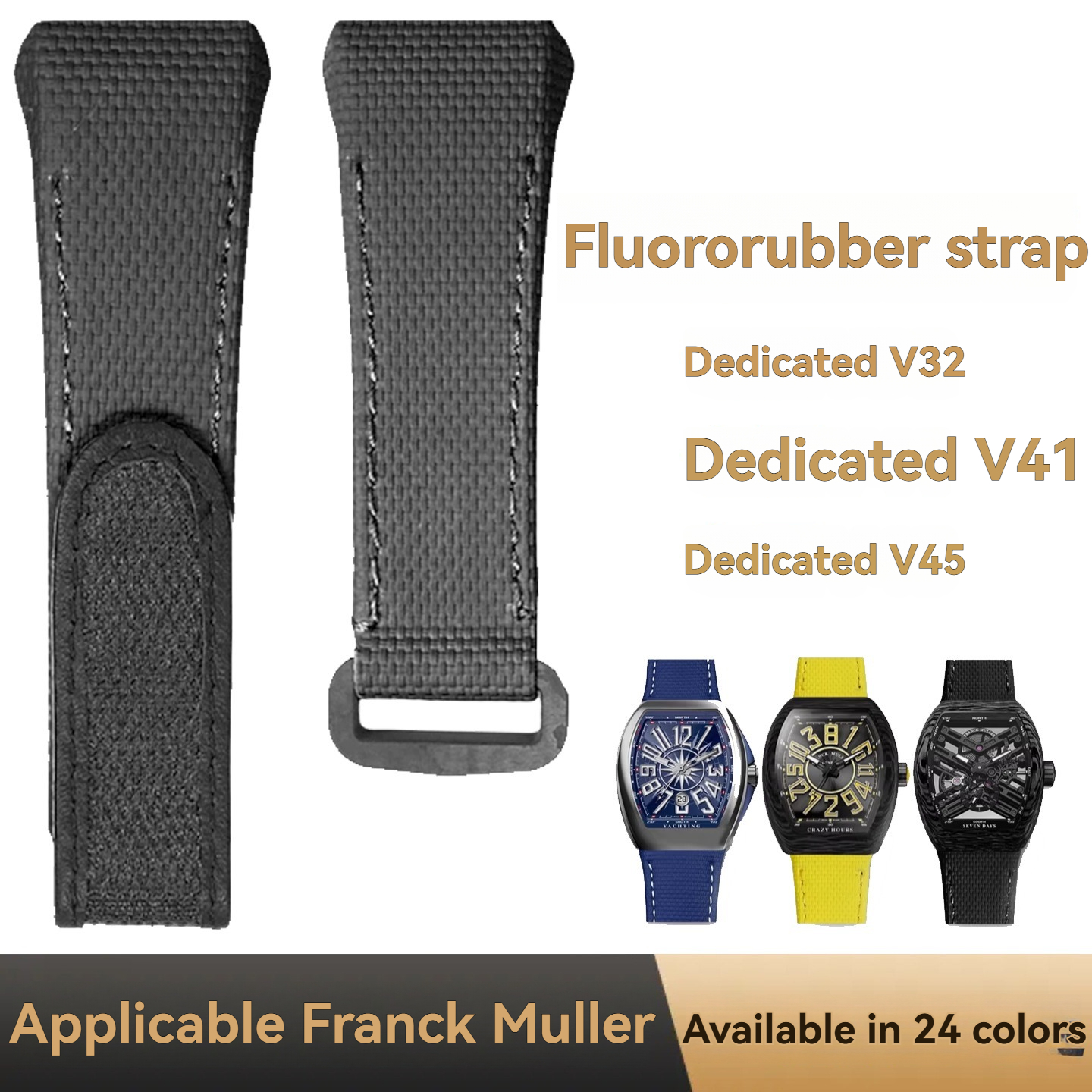 For Franck Muller V45 Fluororu - مراجعة Leather Watch Band Men وسعره