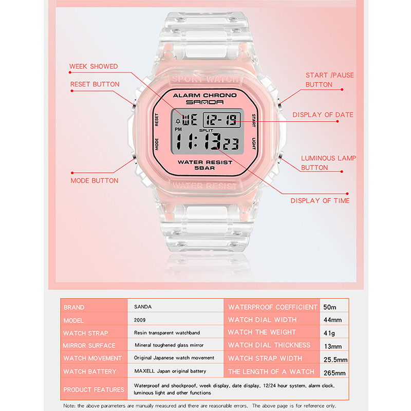 SANDA White Fashion Sport Watc - مراجعة Rubber Strap Diver وسعره