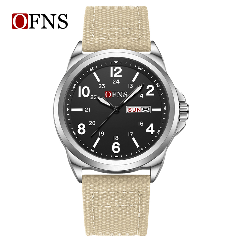OFNS 7223 Casual Men's Quartz  - مراجعة Leather Watch Band Men وسعره