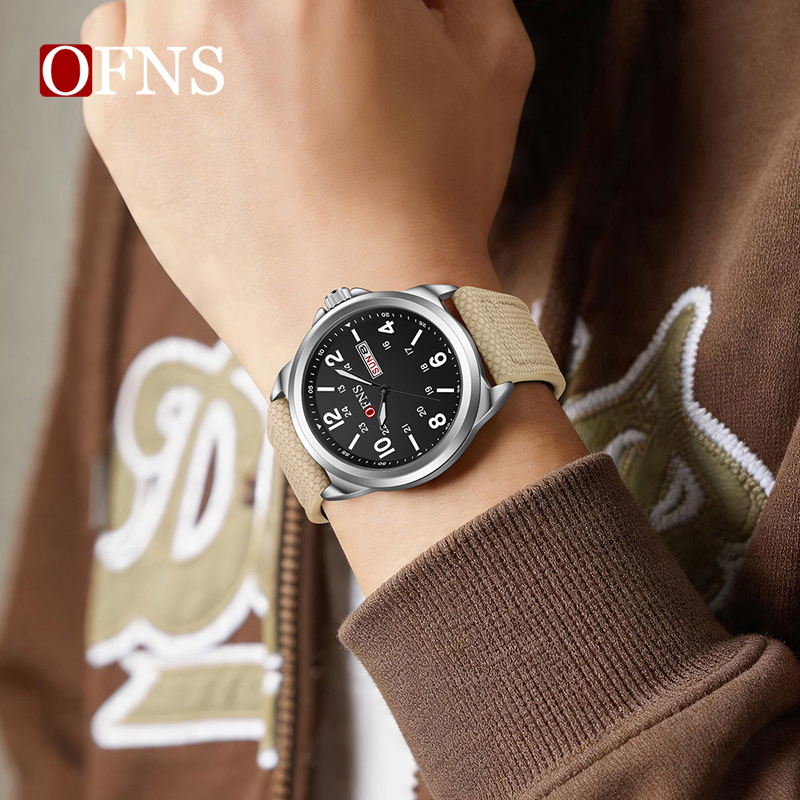 OFNS 7223 Casual Men's Quartz  - مراجعة Leather Watch Band Men وسعره