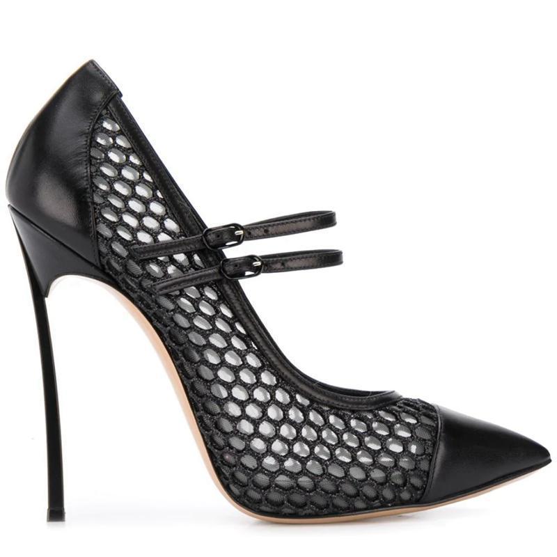 Sexy Mesh Patchwork Pointed To - مراجعة Mesh Strap Metal وسعره