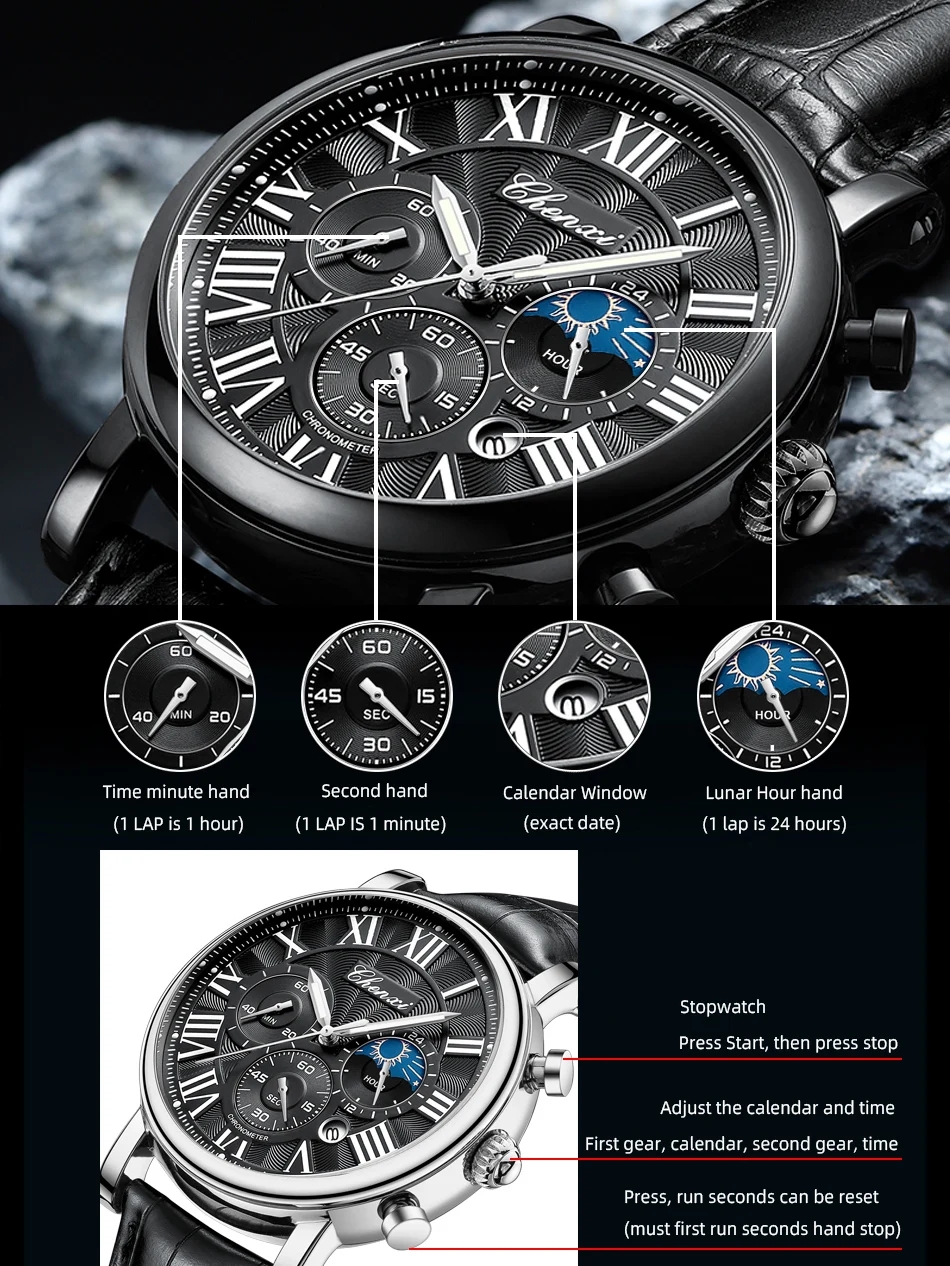 CHENXI 973 Men Quartz Watch Fa - مراجعة Leather Watch Band Men وسعره