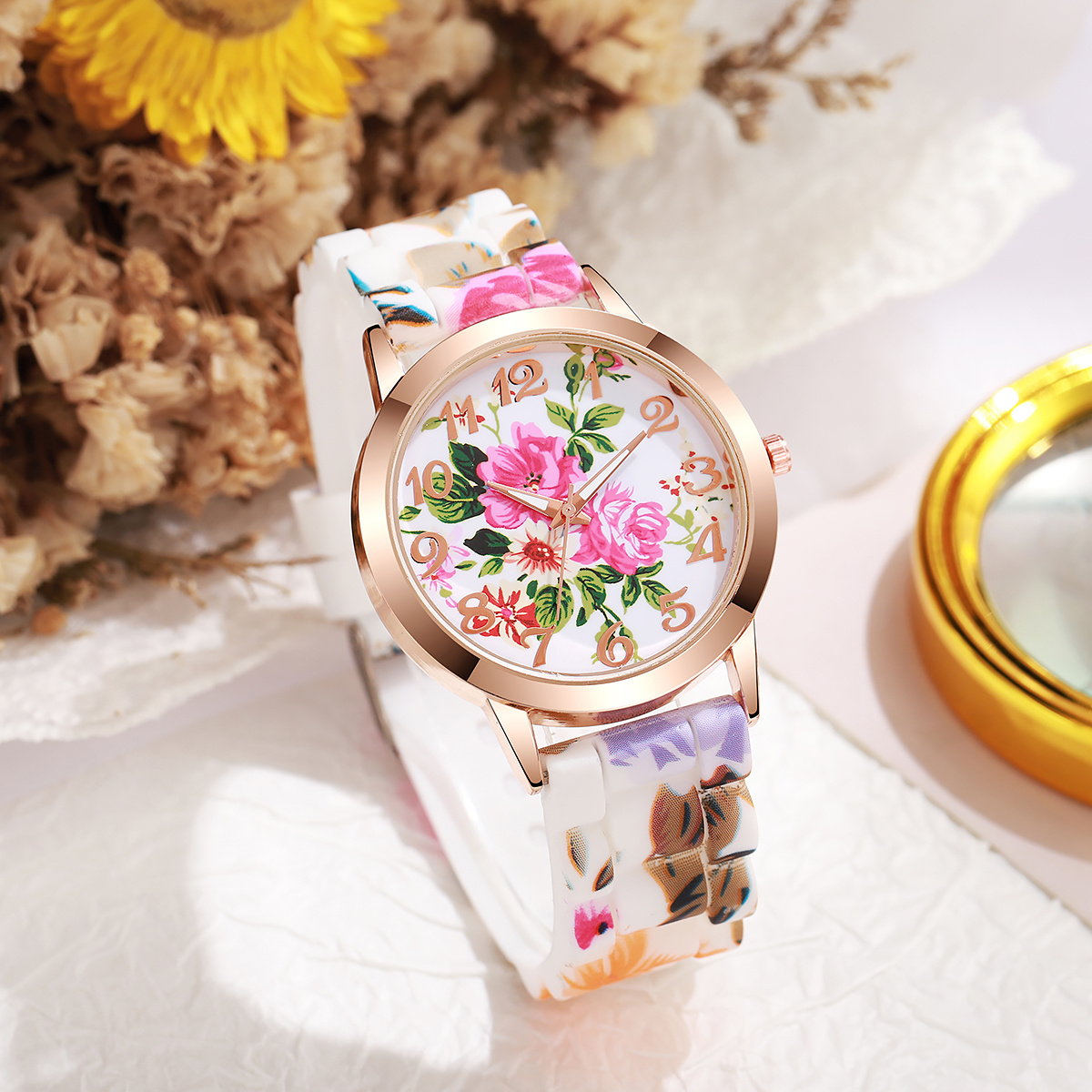 2/3/4/5PCS Fashion Flowers Pri - مراجعة Silicone Band Women وسعره