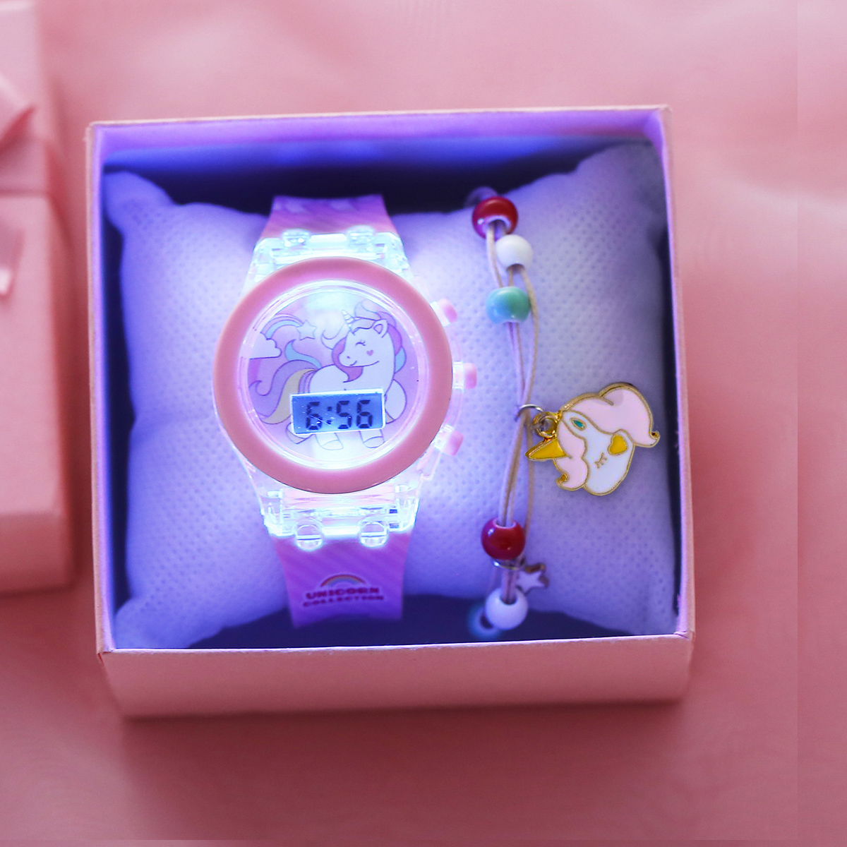 Cute Unicorn Girls Watches wit - مراجعة Silicone Band Women وسعره