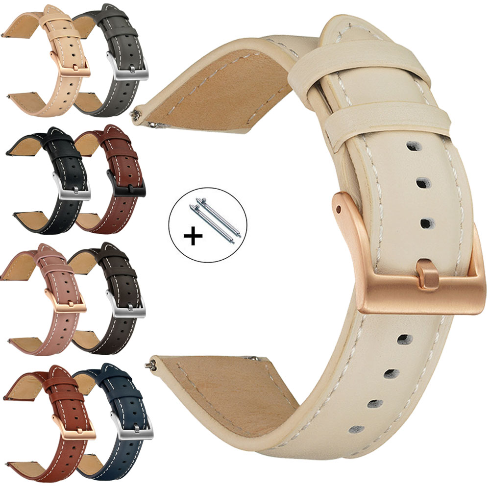 14mm 16mm 18mm 20mm 22mm Genui - مراجعة Leather Strap Quick Release وسعره