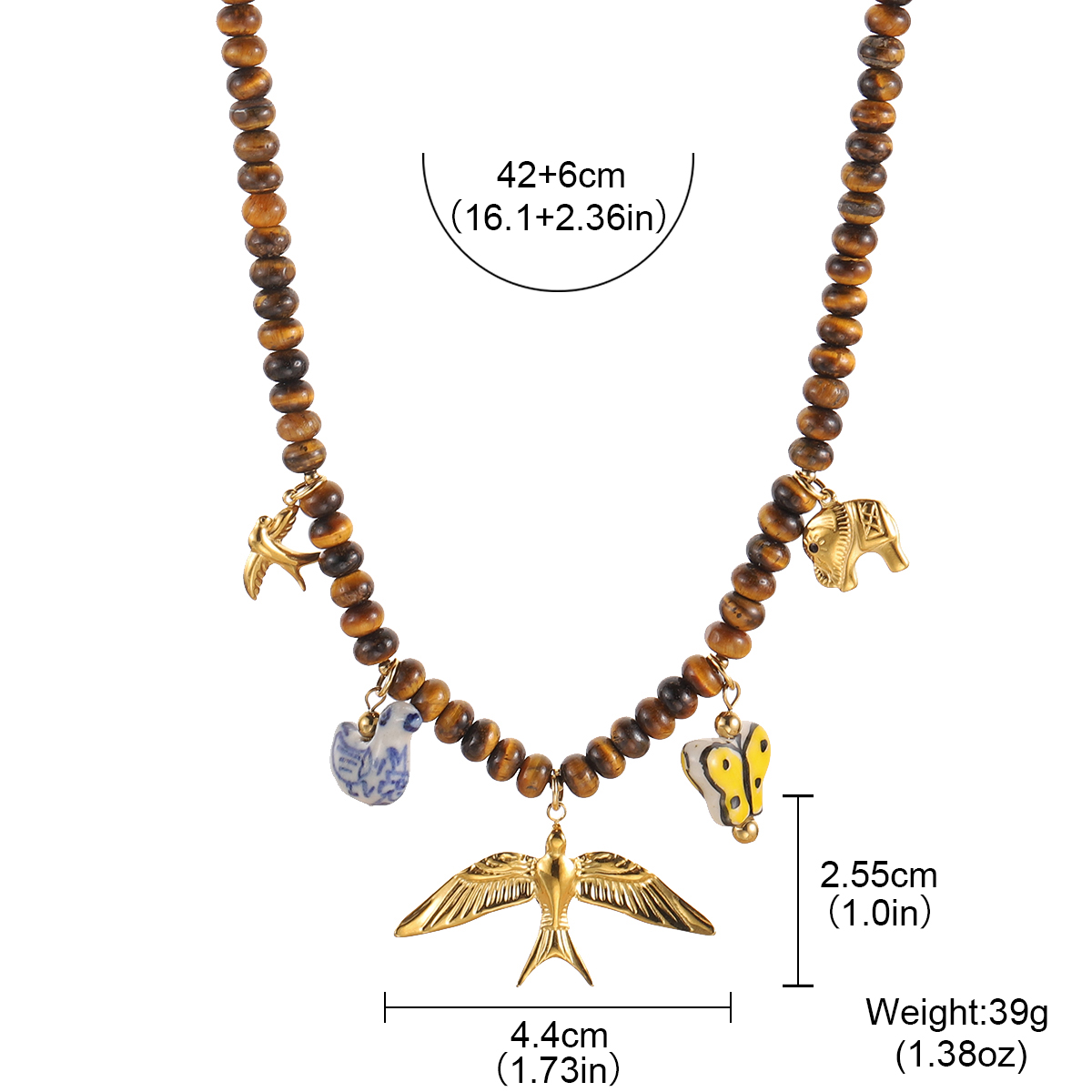 Vintage Multi Animal Charm Tig - مراجعة Butterfly Clasp Deployant وسعره