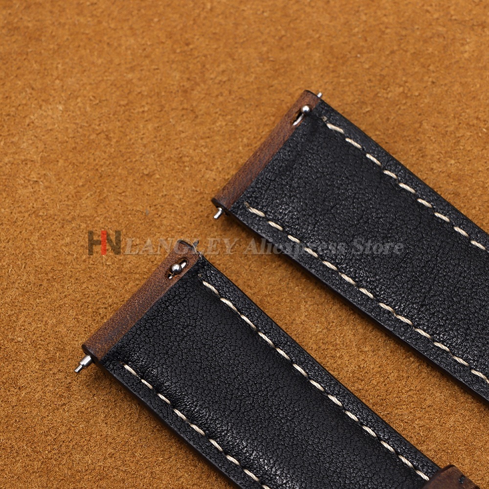 Vintage Watch Strap 14mm 16mm  - مراجعة Leather Strap Quick Release وسعره