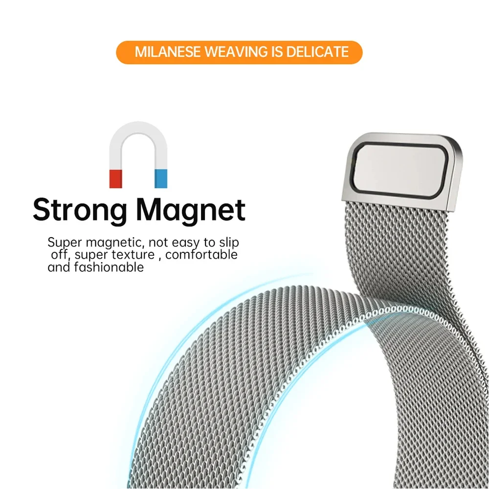 Stainless Steel Strap For Sams - مراجعة Milanese Loop Magnetic وسعره