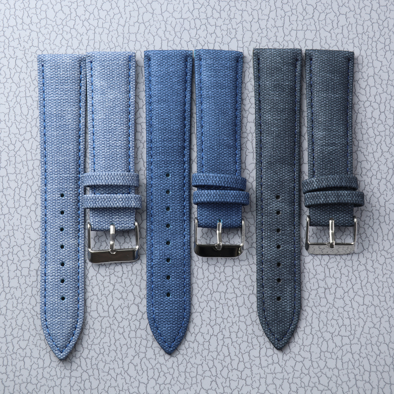 Denim Leather Strap 10mm 12mm  - مراجعة Canvas Strap Watch وسعره