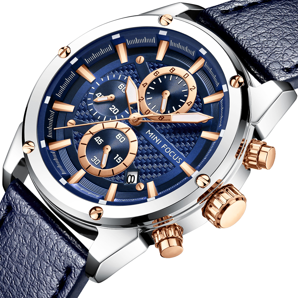 MINI FOCUS Business Quartz Wat - مراجعة Leather Watch Band Men وسعره