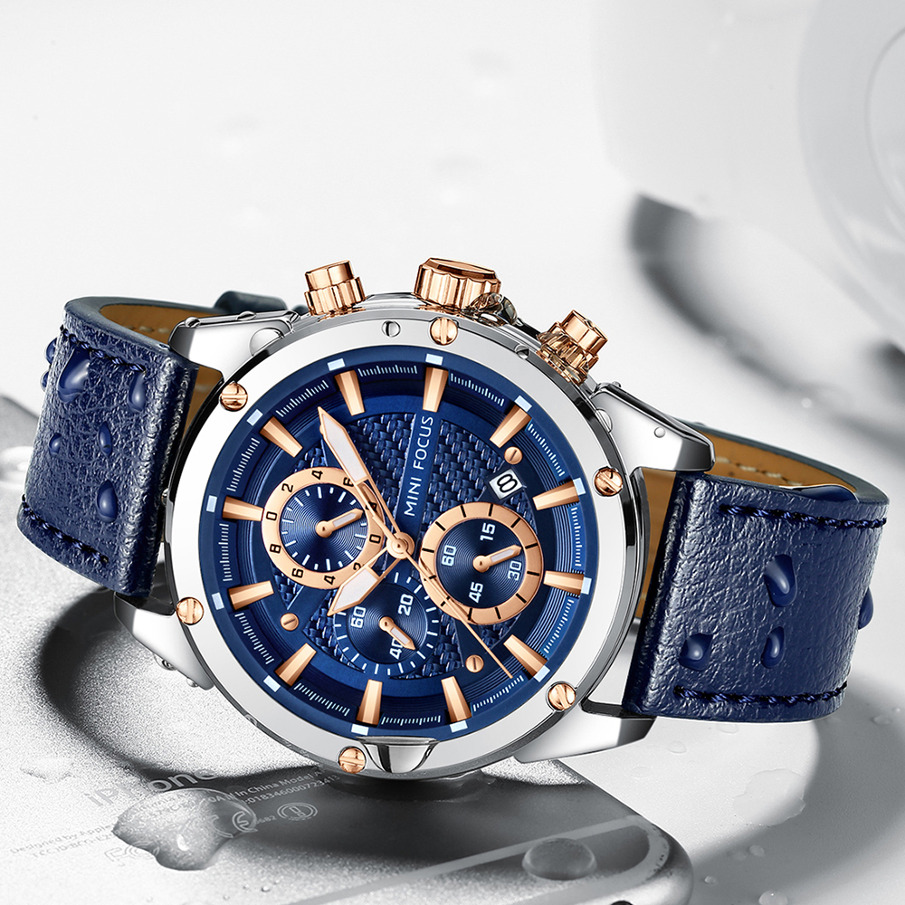 MINI FOCUS Business Quartz Wat - مراجعة Leather Watch Band Men وسعره