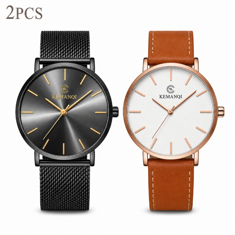 2Pcs Matching Couple Watches K - مراجعة Mesh Strap Metal وسعره