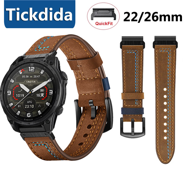 22mm 26mm Genuine Leather Stra - مراجعة Leather Strap Quick Release وسعره