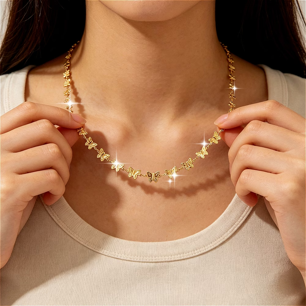 1pc Butterfly Collarbone Neckl - مراجعة Butterfly Clasp Deployant وسعره