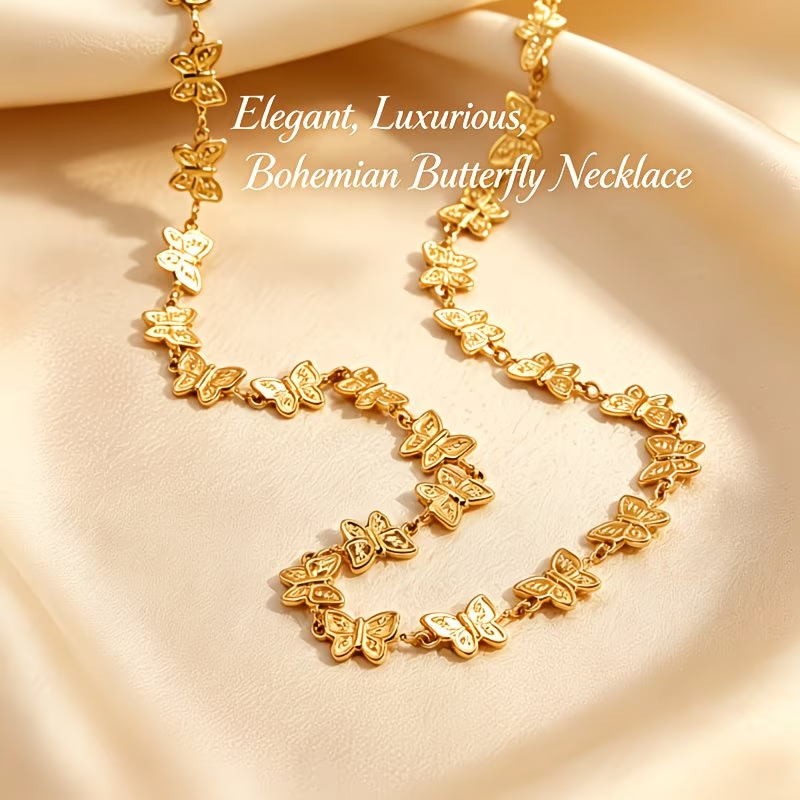 1pc Butterfly Collarbone Neckl - مراجعة Butterfly Clasp Deployant وسعره