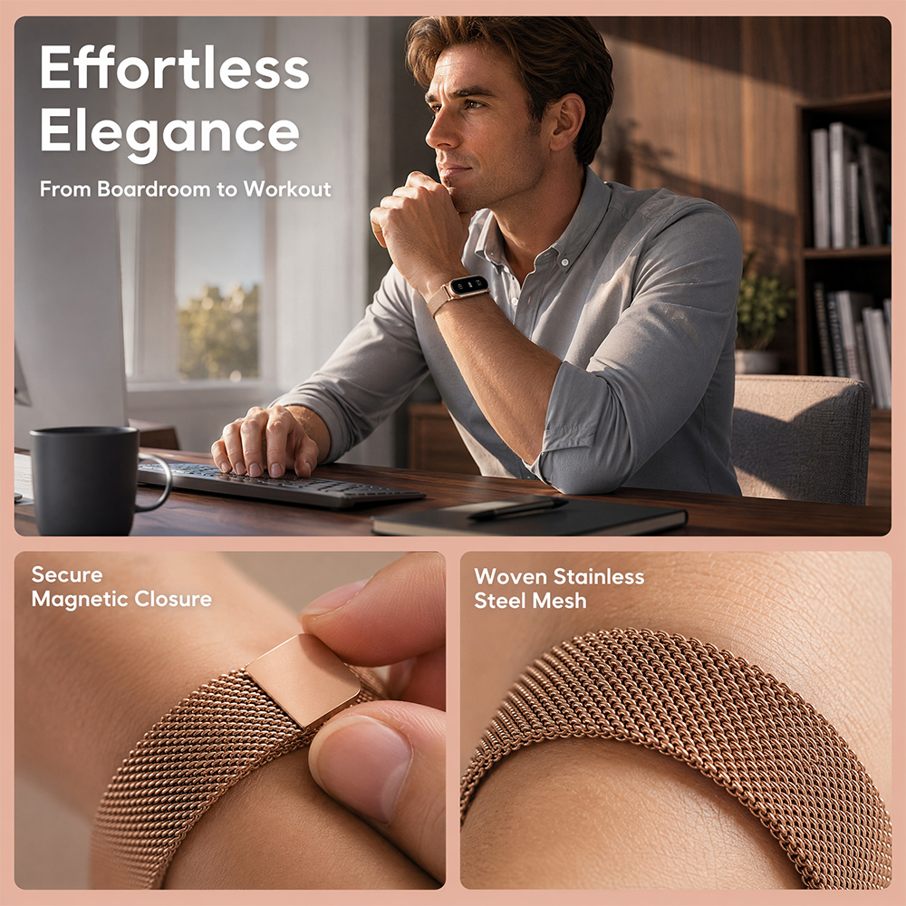 Milanese Watch Band For Fitbit - مراجعة Mesh Strap Metal وسعره