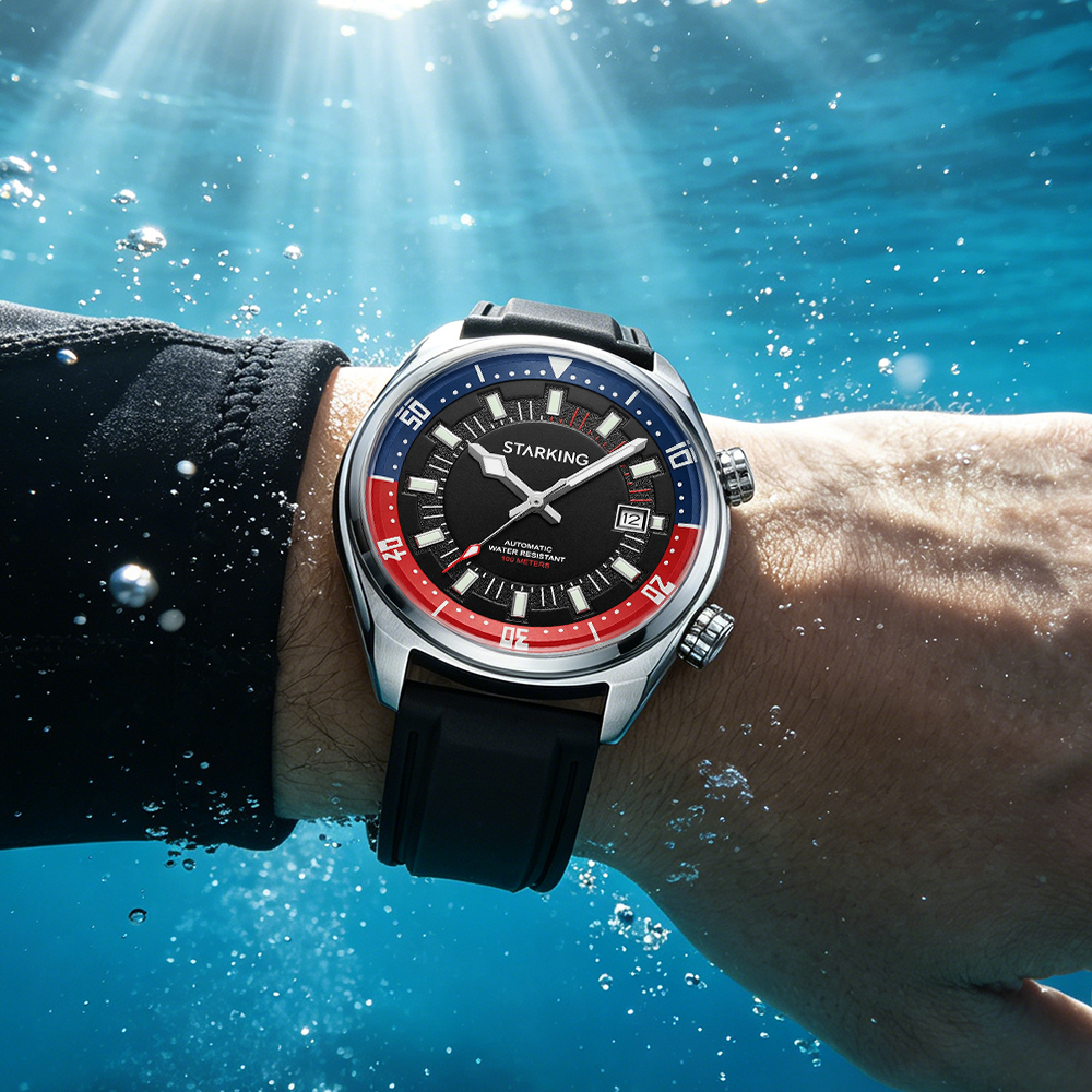 STARKING Men's Automatic 8215  - مراجعة Rubber Strap Diver وسعره