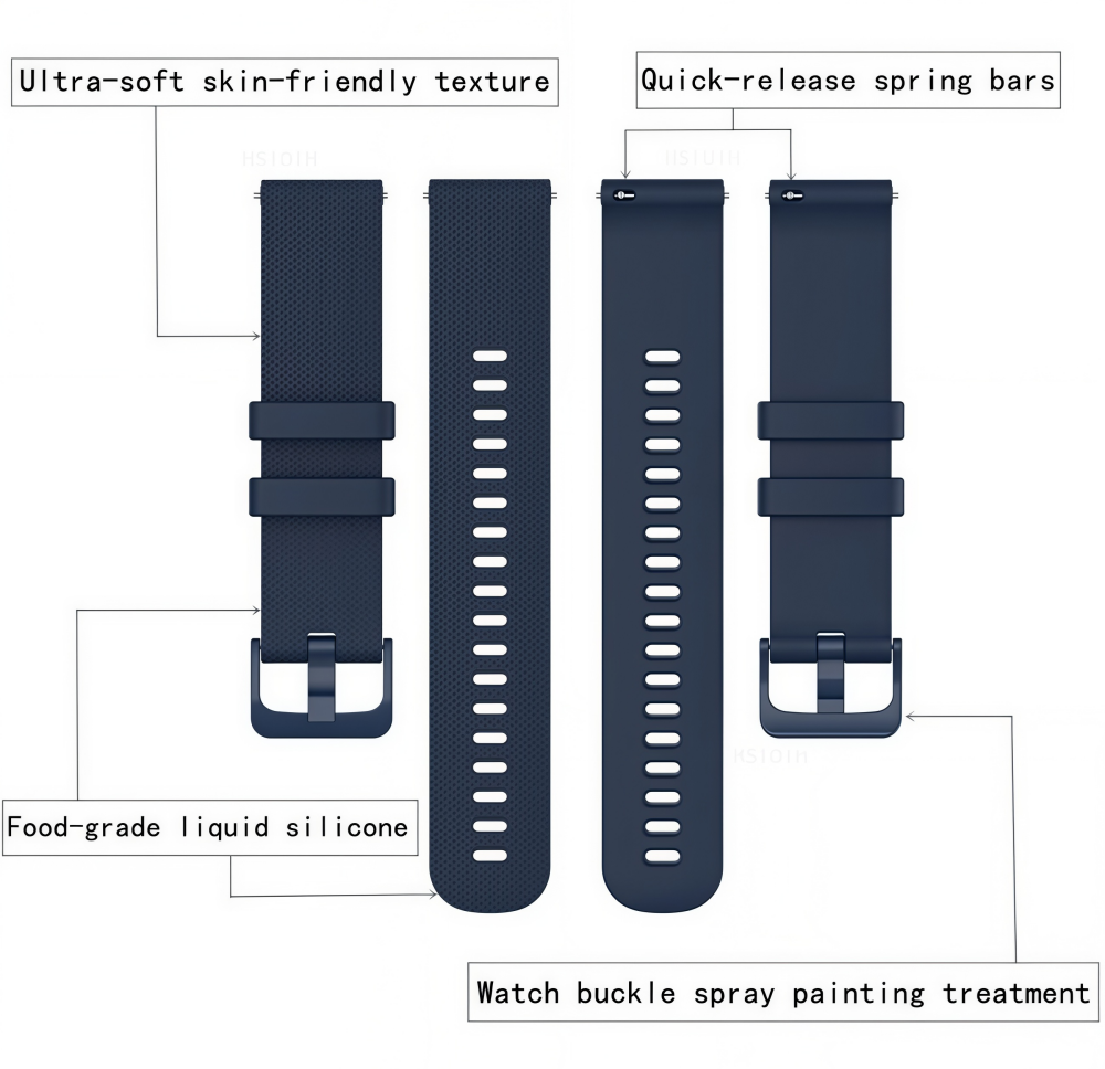 Silicone Quick Release Wristba - مراجعة Silicone Watch Band 22Mm وسعره