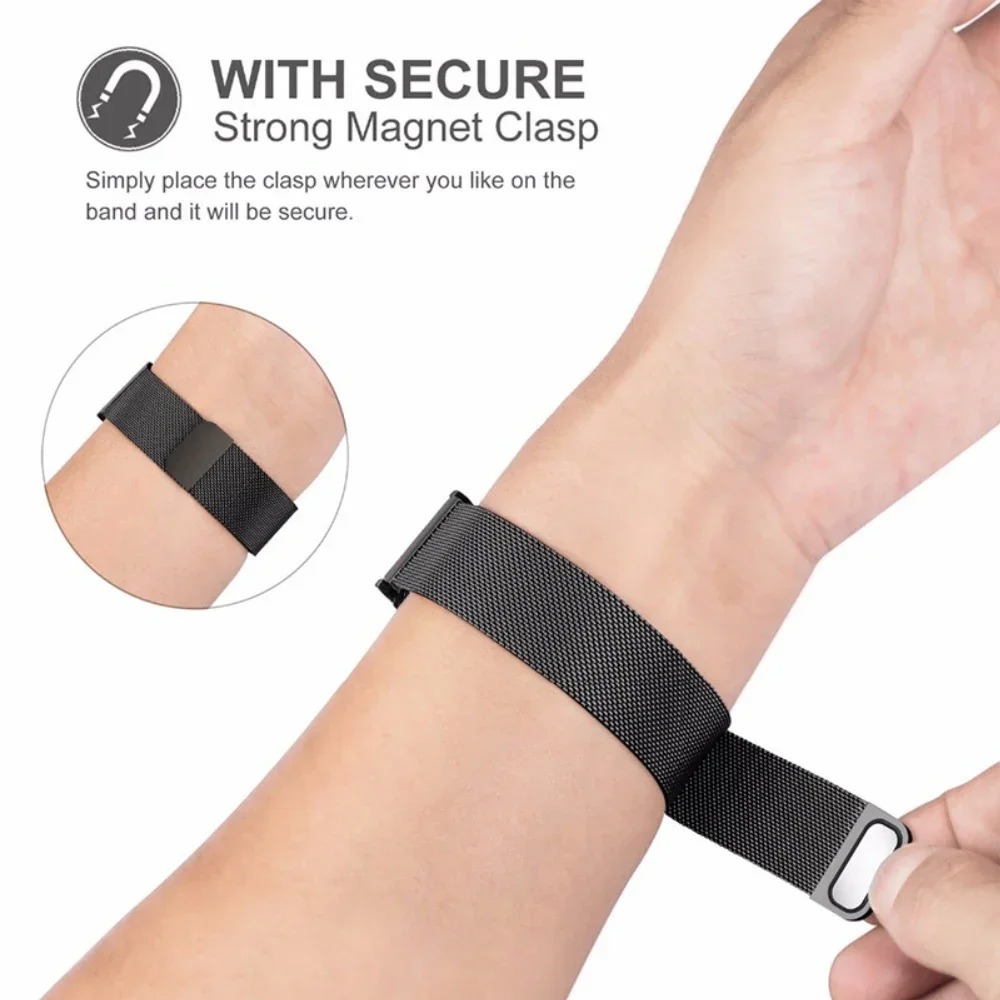 20mm 22mm Milanese Loop Strap  - مراجعة Milanese Loop Magnetic وسعره