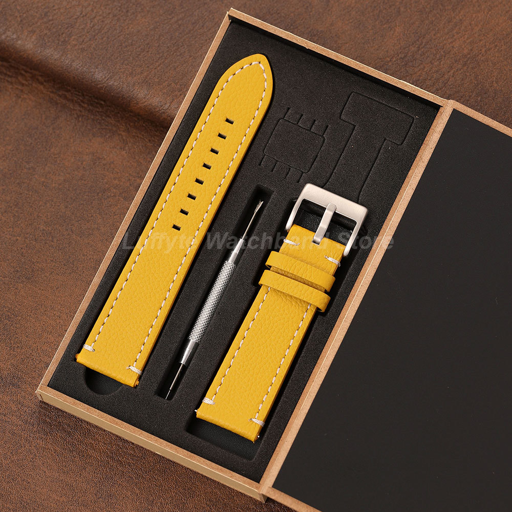 Double Sided Litchi Texture St - مراجعة Leather Strap Quick Release وسعره