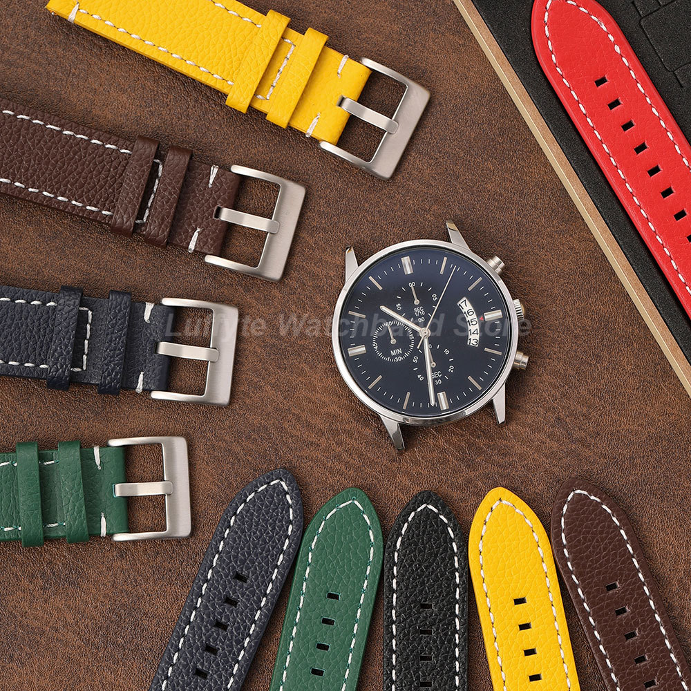Double Sided Litchi Texture St - مراجعة Leather Strap Quick Release وسعره