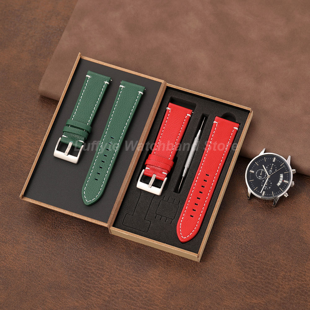 Double Sided Litchi Texture St - مراجعة Leather Strap Quick Release وسعره