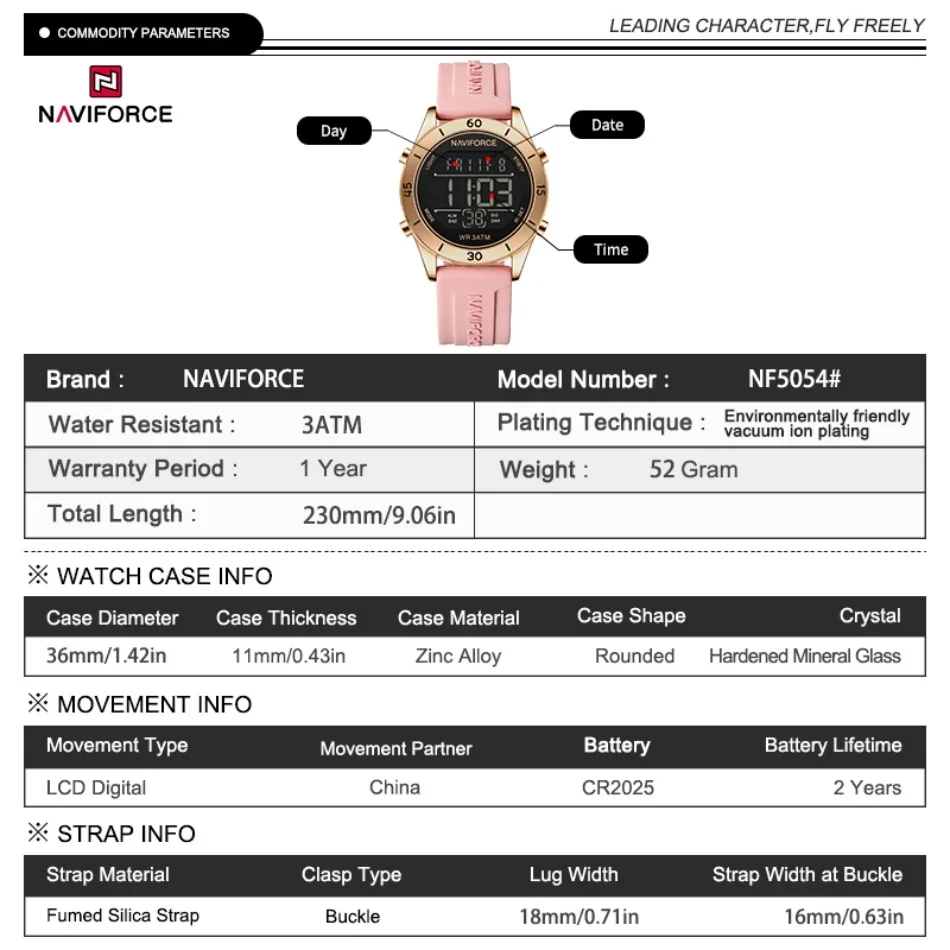NAVIFORCE Watch For Women Fash - مراجعة Silicone Band Women وسعره