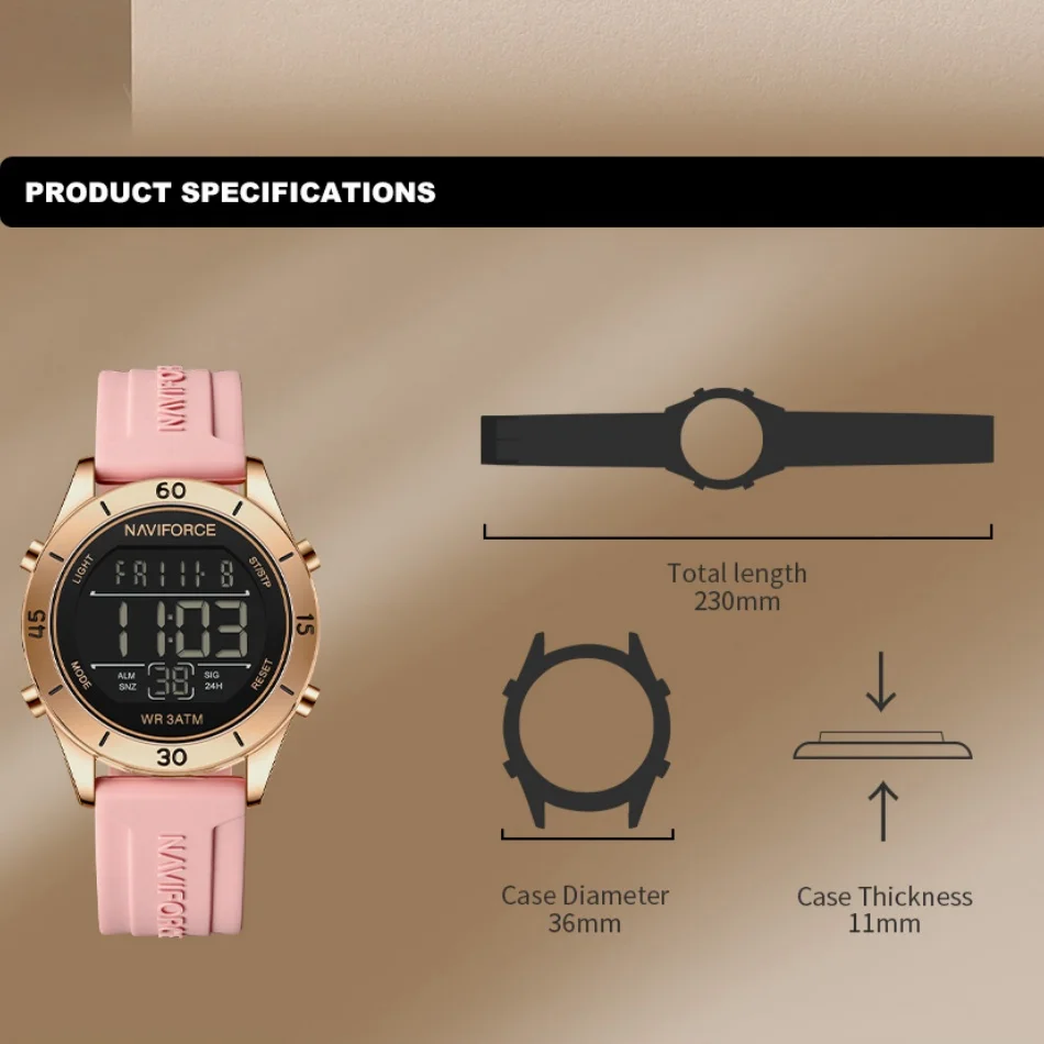 NAVIFORCE Watch For Women Fash - مراجعة Silicone Band Women وسعره