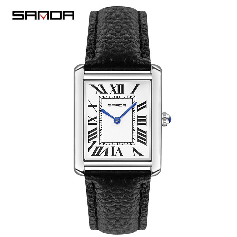 Sanda Rectangular Wrist Watche - مراجعة Leather Watch Band Men وسعره