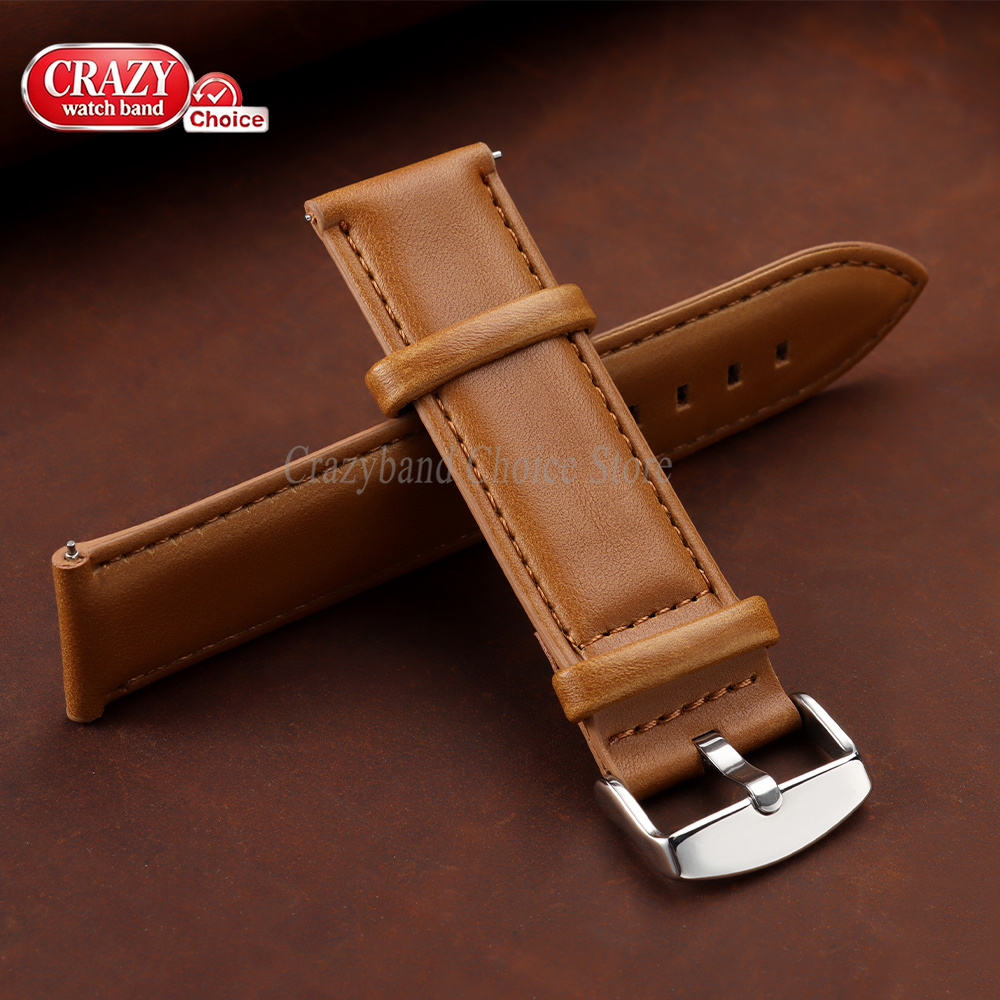 Oil Wax Cowhide Watch Band 18m - مراجعة Leather Strap Quick Release وسعره