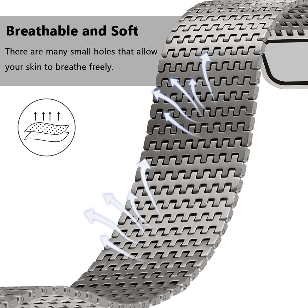 Titanium loop strap for Apple  - مراجعة Milanese Loop Magnetic وسعره
