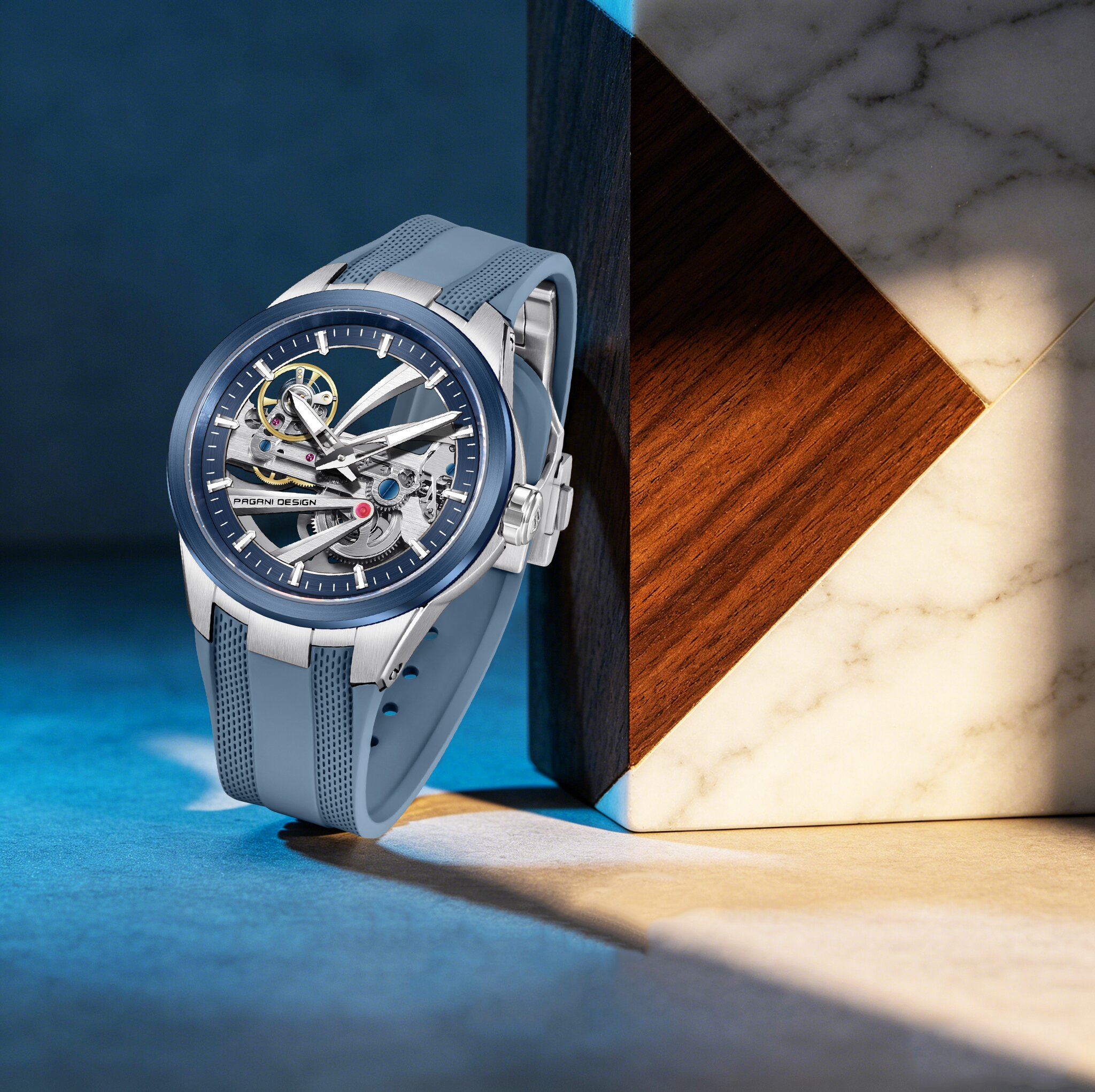 PAGANI DESIGN Men Trendy Mecha - مراجعة Rubber Strap Diver وسعره