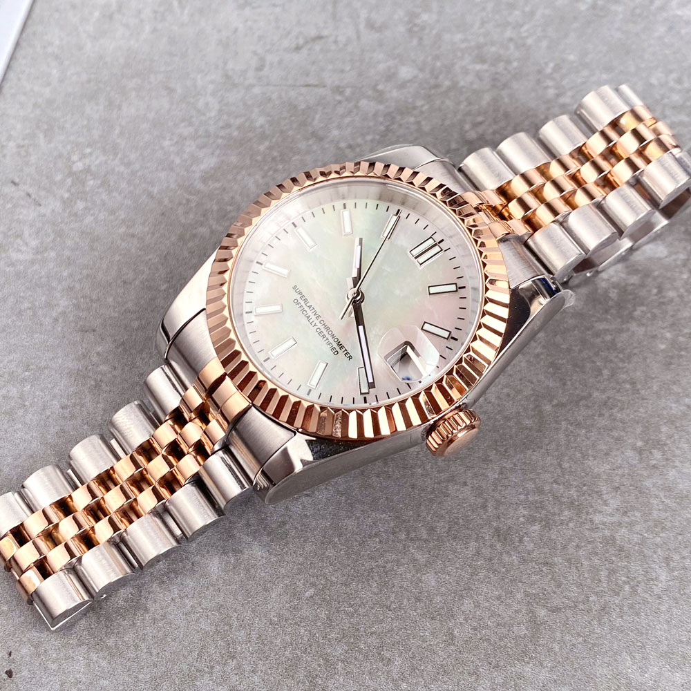 Customized Two Tone Rose Gold  - مراجعة Stainless Bracelet Diver وسعره