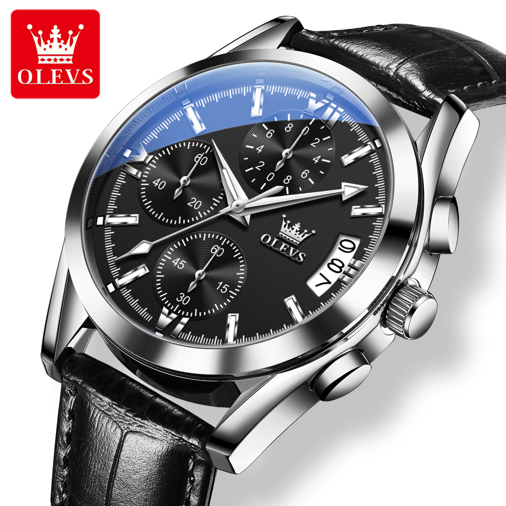 OLEVS Top Brand Luxury Men Wat - مراجعة Leather Watch Band Men وسعره